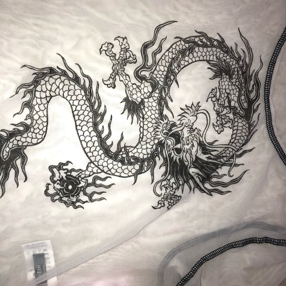 DRAGON CROP TOP (WHITE) - Picture 2 of 4